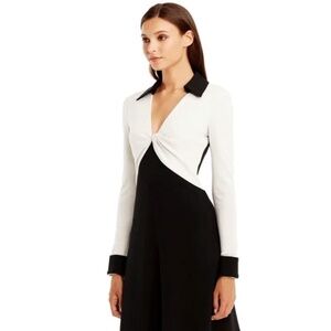 Diane von Furstenberg Wool Twist Dress in Ivory and Black / DVF